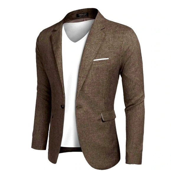 NWT COOFANDY Men's Blazer Casual Sport Coats Slim Fit One Button Suit Jacket - Picture 1 of 5
